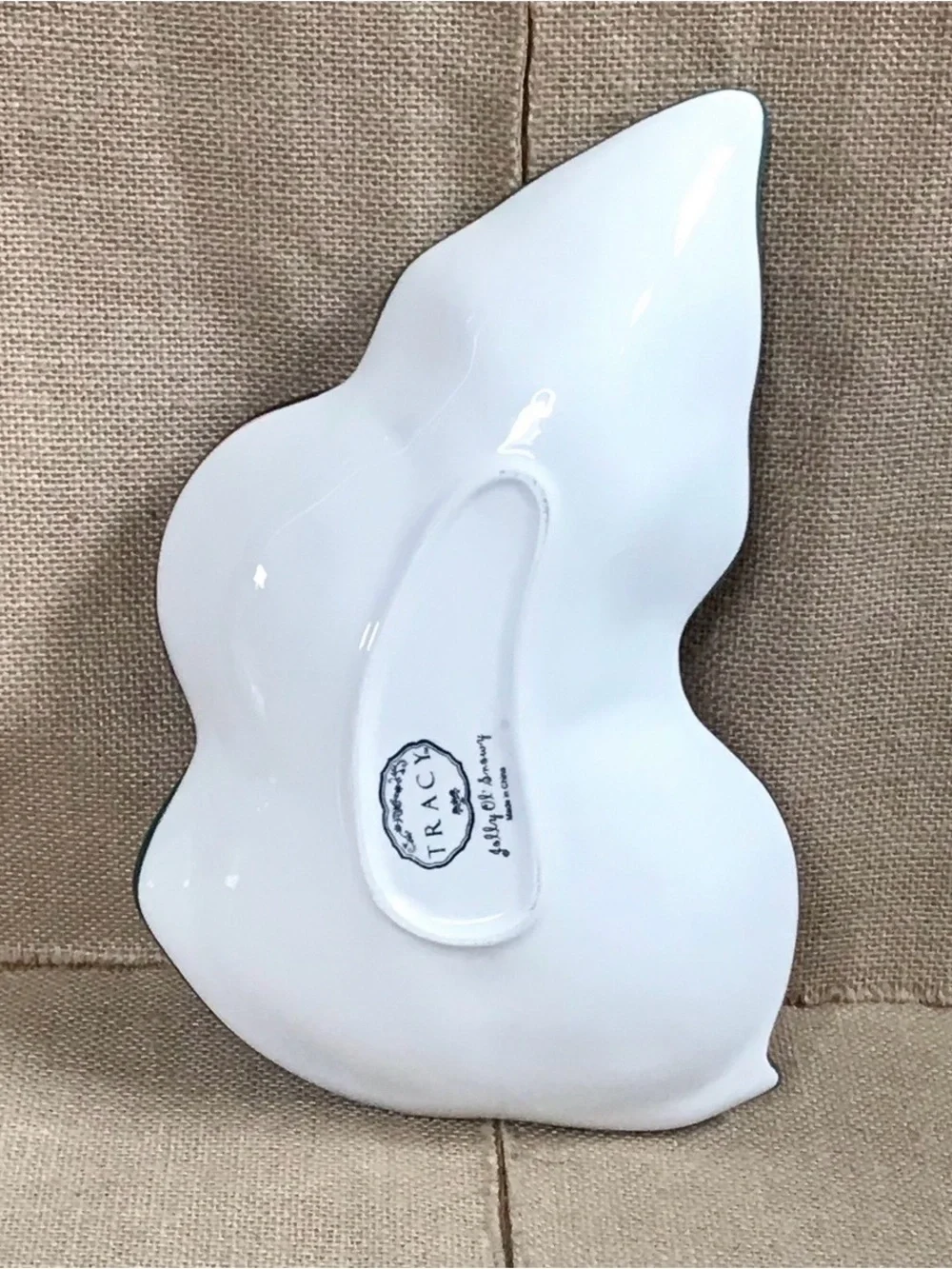 Tracy Porter Jolly Ol Snowy Sugar Plum Ceramic Candy Dish Holiday Christmas